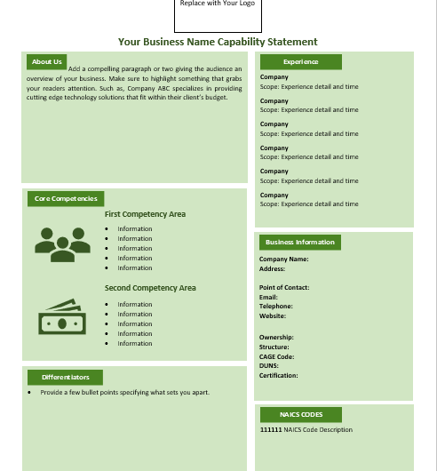 Capability Statement Template