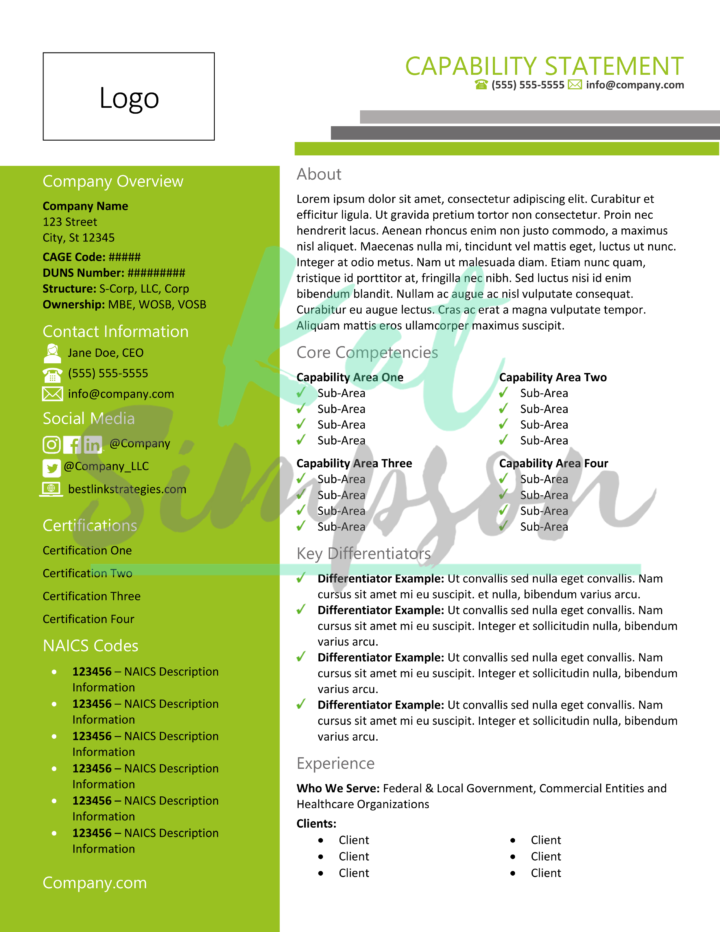 Modern Capability Statement Template - CSNI1