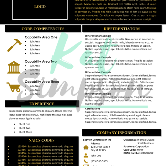 Modern Capability Statement Template - CSNI3