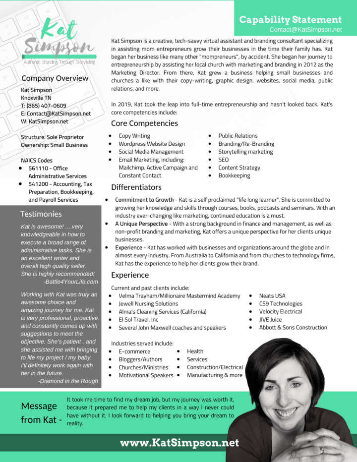 Consultant Capability Statement Template - Canva Template